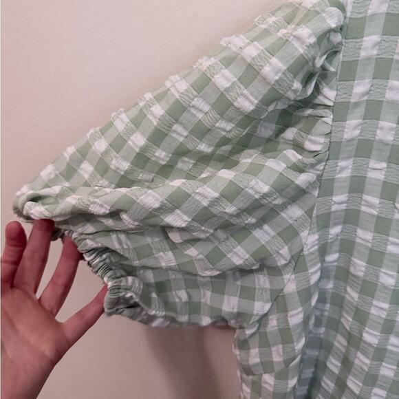 ARULA Green Gingham Mini Dress - Picture 4 of 6